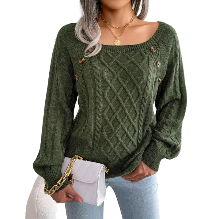 Twist Knitted Pullover Sweater