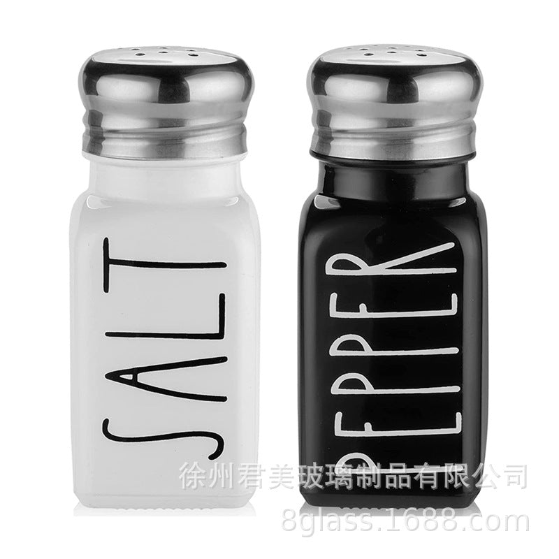 Amazon Black & White Glass Oil Bottle Set Leakproof Olive Oil Bottle Soy Sauce Vinegar Dispensing Bottle 500ml Glass Oil Bottle