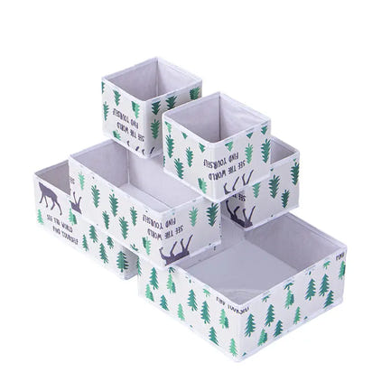 Six-Piece Of Lidless Folding Storage Box Set