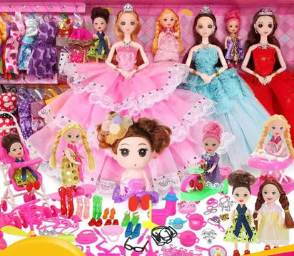 Large Doll Set with Cloths