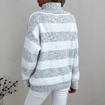 Loose Pullover knitted Striped Sweater