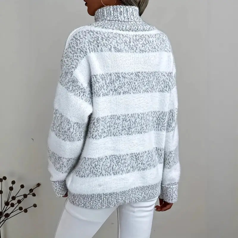 Loose Pullover knitted Striped Sweater