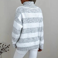 Loose Pullover knitted Striped Sweater