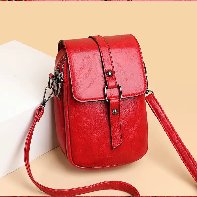 PU Soft Leather Texture Messenger Bag