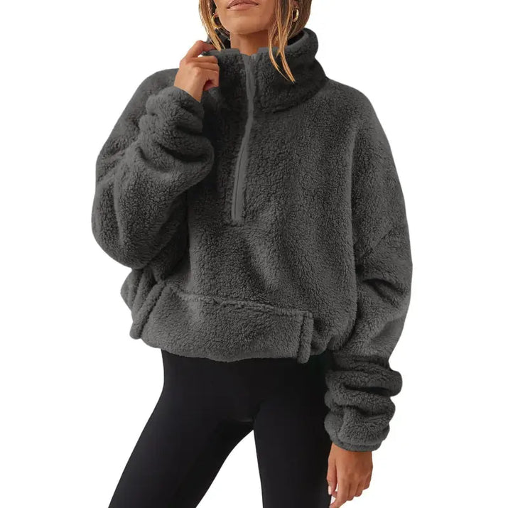 Plush Fleece Half-Zipper Sweatshirt