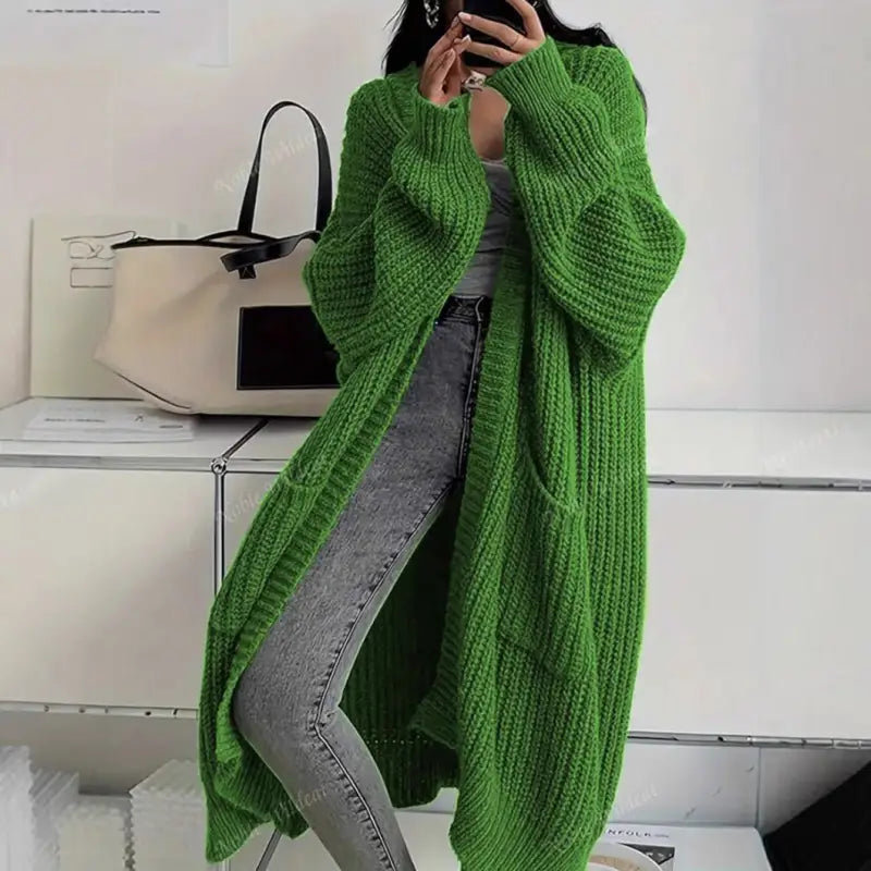Long Knee-Length Cardigan Sweater