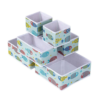 Six-Piece Of Lidless Folding Storage Box Set