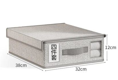 Cross-border bed sheets, four-piece storage box, laundry, blanket, duvet cover, storage box, foldable hand-held Japanese sorting box - sleek-selections