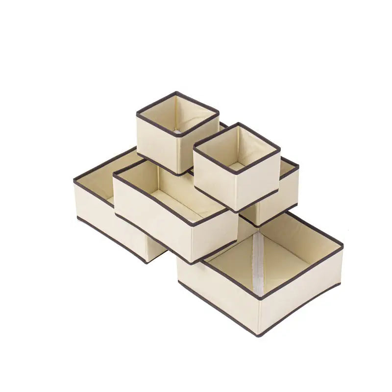 Six-Piece Of Lidless Folding Storage Box Set