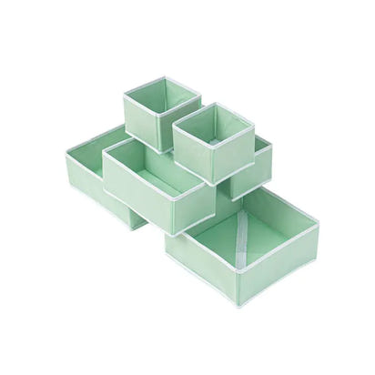 Six-Piece Of Lidless Folding Storage Box Set