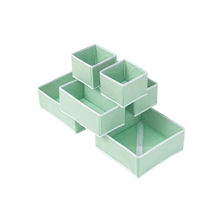 Six-Piece Of Lidless Folding Storage Box Set