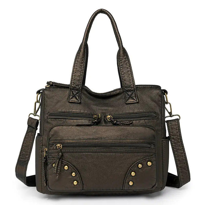 Cross-border new women's bags, European and American retro large-capacity tote bags, middle-aged mom bags, one-shoulder crossbody bags, foreign trade backpacks