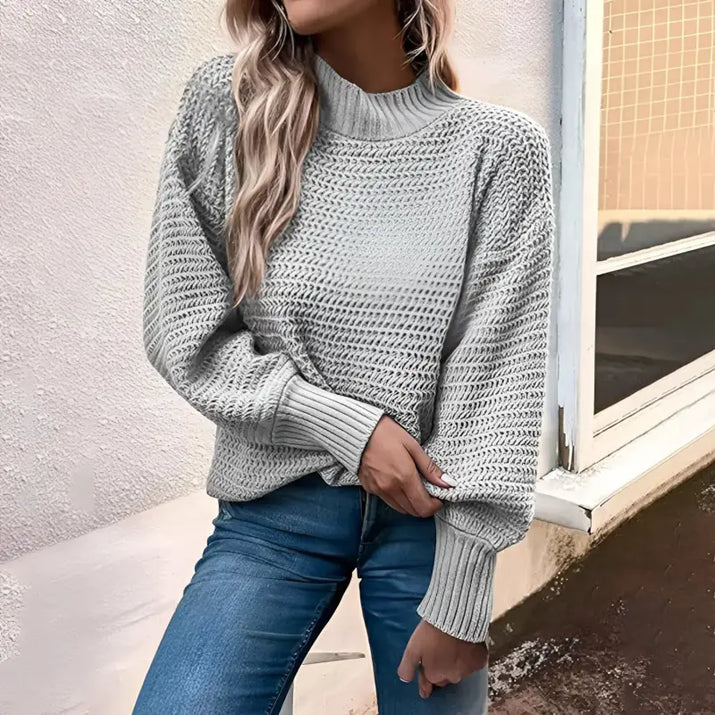 grey  Knitted Loose Sweater