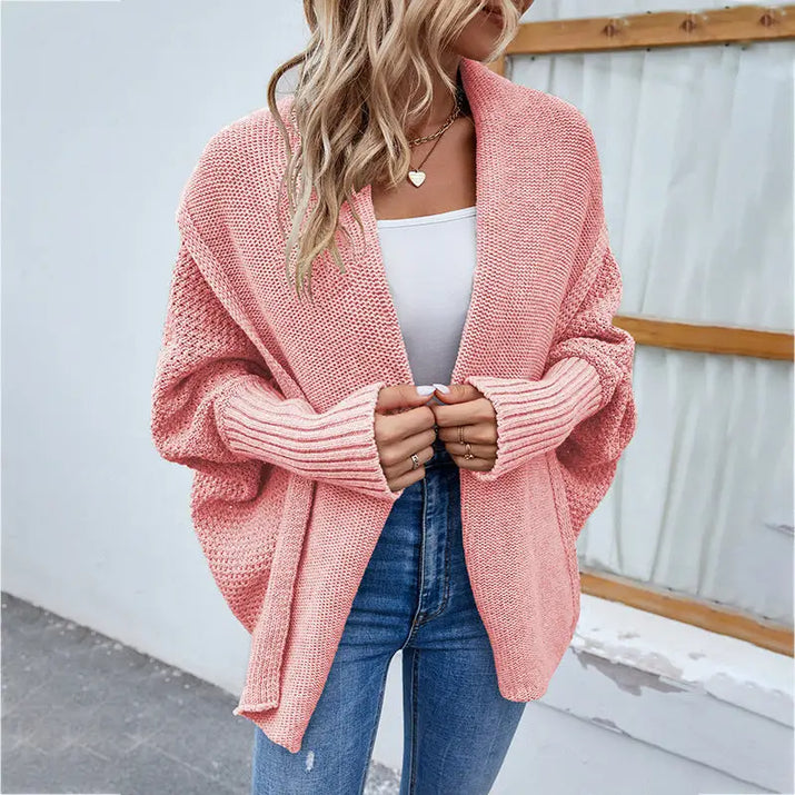 Solid Color Batsleeve Cardigan