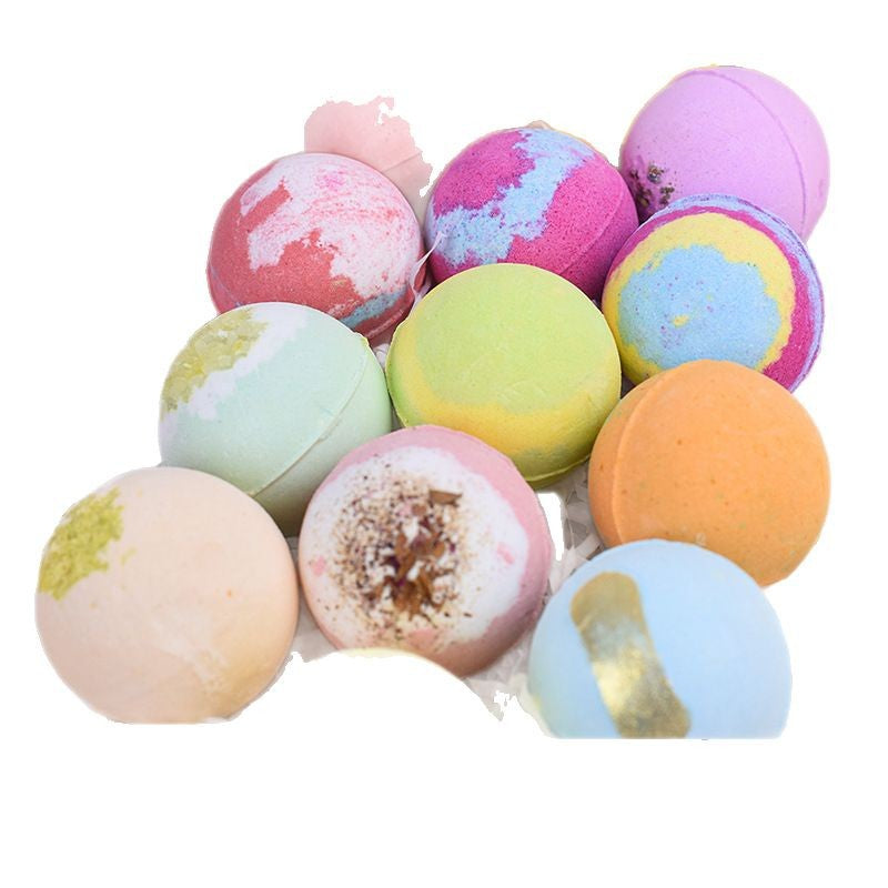 Cross-border explosion bath salt balls, essential oils, dried flowers, bath bombs, bath baths, foot bubbles, bubble bombs, six boxed bath bombs