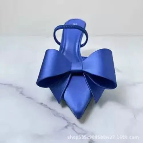 Pointed Toe Silk Bow High Heels - sleek-selections