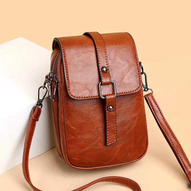 PU Soft Leather Texture Messenger Bag