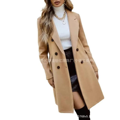  Elegant Double-Breasted Tweed Coat