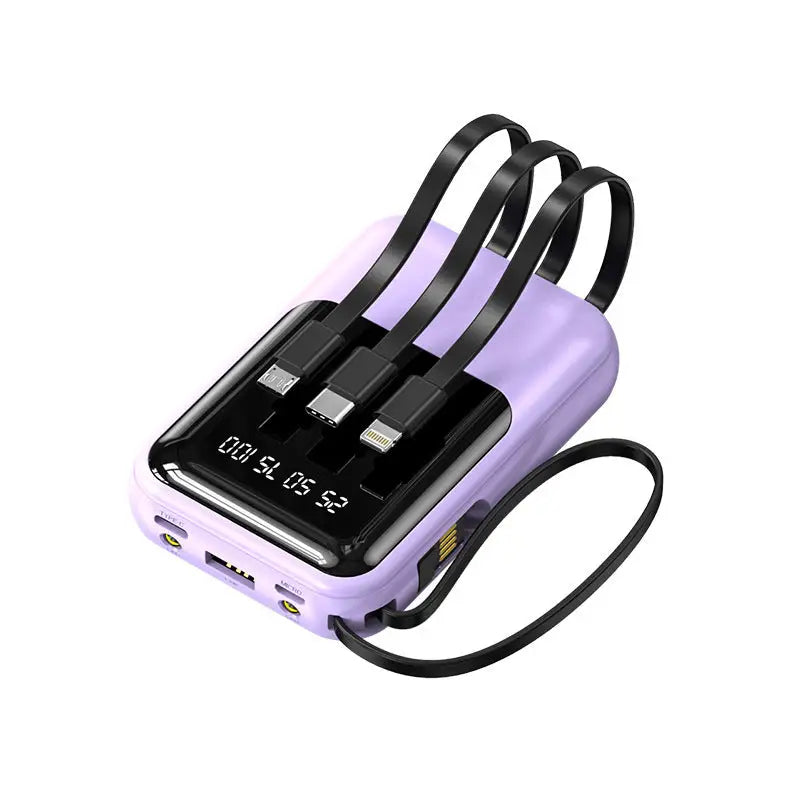 Mini Self-Strapped Intelligent Digital Display 20000 mAh Large Capacity Power Bank Convenient Power Bank Gift Wholesale