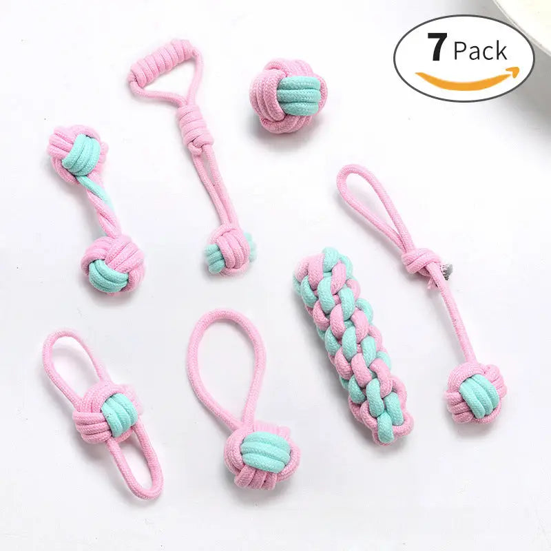 Cotton Rope Dog Bite Rope Toy Set - sleek-selections