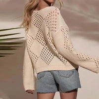 Hollow Off-the-Shoulder Knitted Sweater