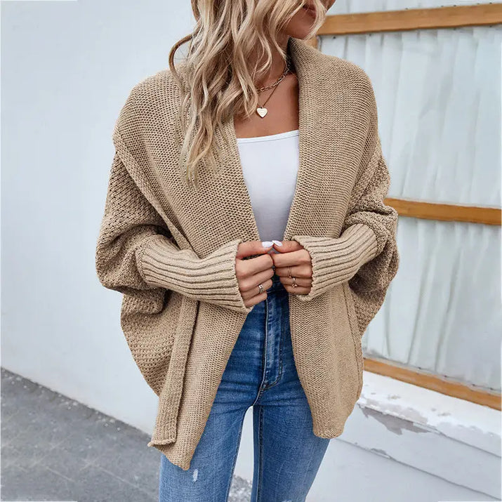 Solid Color Batsleeve Cardigan