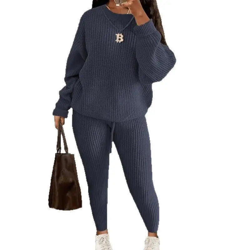 Casual Knitted Suit Trouser Set