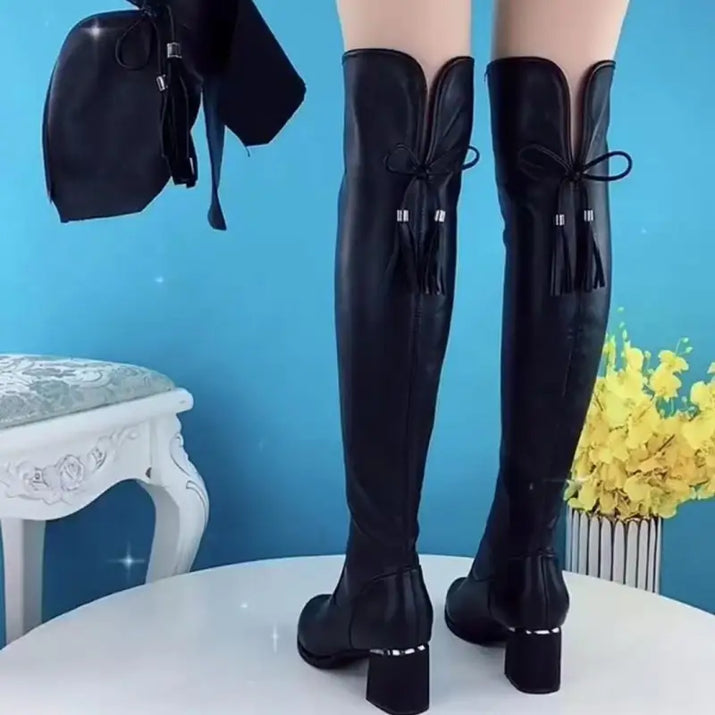 Over The Knee Mid-Heeled Boots