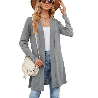 Loose Long Sleeve Knitted Cardigan - Stylish & Comfortable