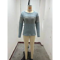 Contrasting Long-Sleeved Top