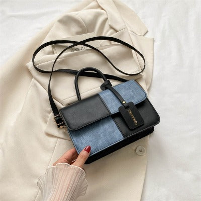 black and denim handbag purse