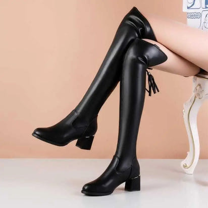 Over The Knee Mid-Heeled Boots