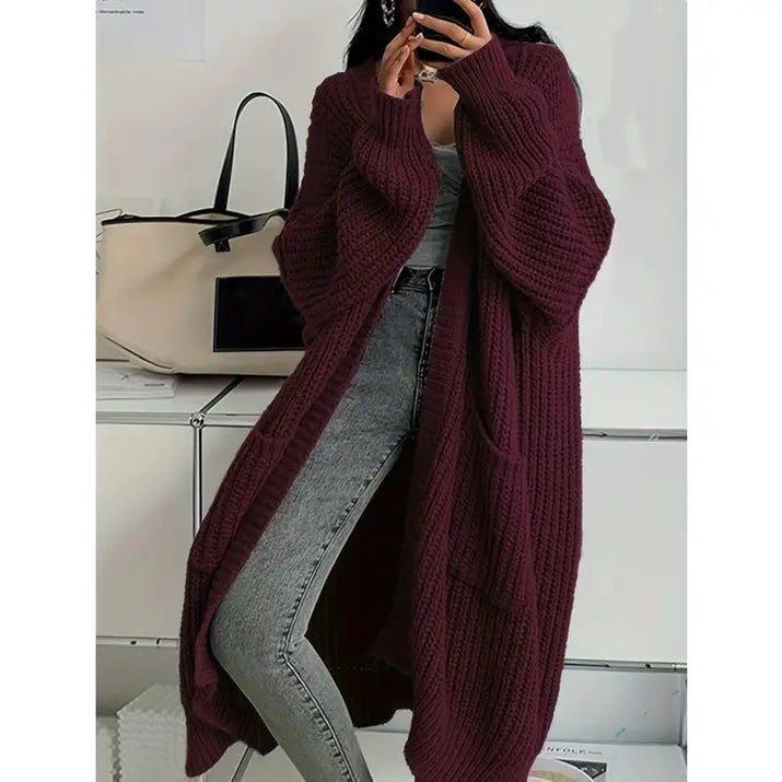 Long Knee-Length Cardigan Sweater
