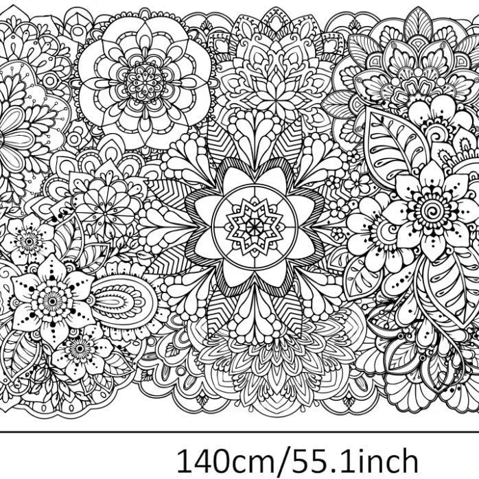 Mandala Fower Large Coloring Poster