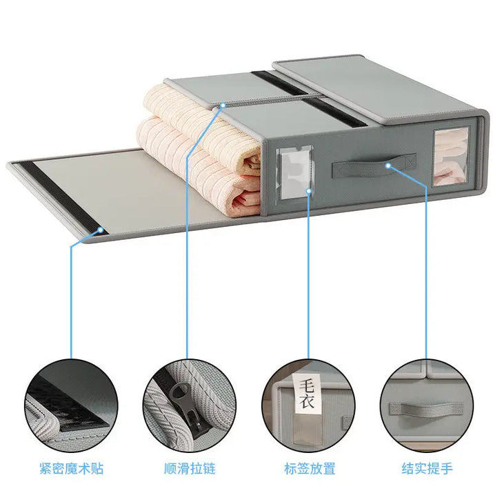 Cross-border bed sheets, four-piece storage box, laundry, blanket, duvet cover, storage box, foldable hand-held Japanese sorting box - sleek-selections