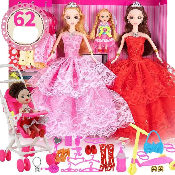 Large Doll Set with Cloths