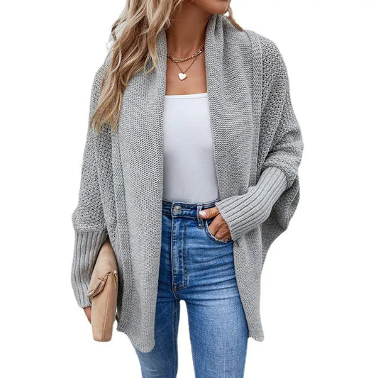 Solid Color Batsleeve Cardigan