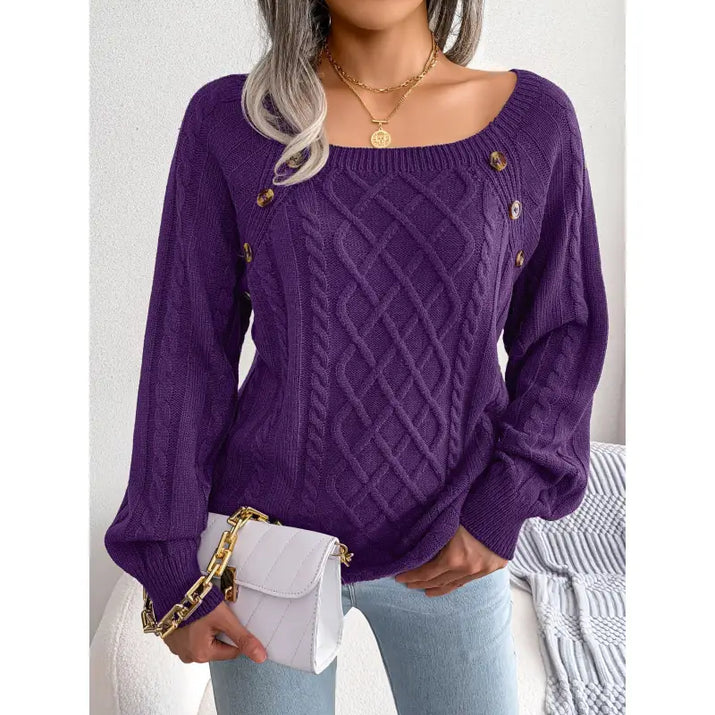 Twist Knitted Pullover Sweater