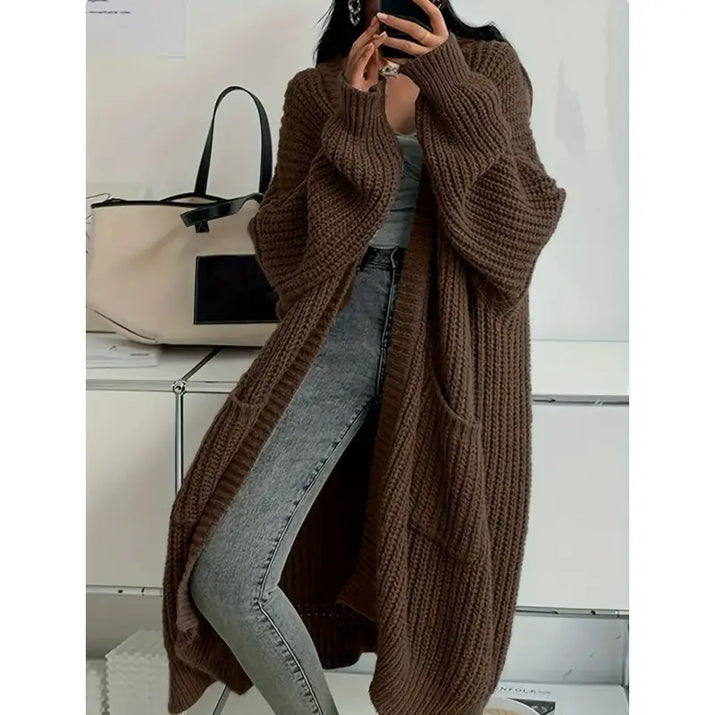 Long Knee-Length Cardigan Sweater
