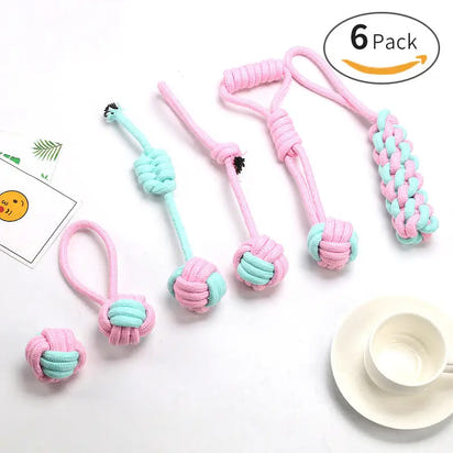 Cotton Rope Dog Bite Rope Toy Set - sleek-selections
