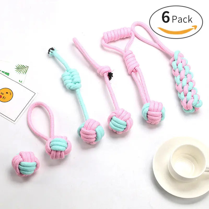 Cotton Rope Dog Bite Rope Toy Set - sleek-selections