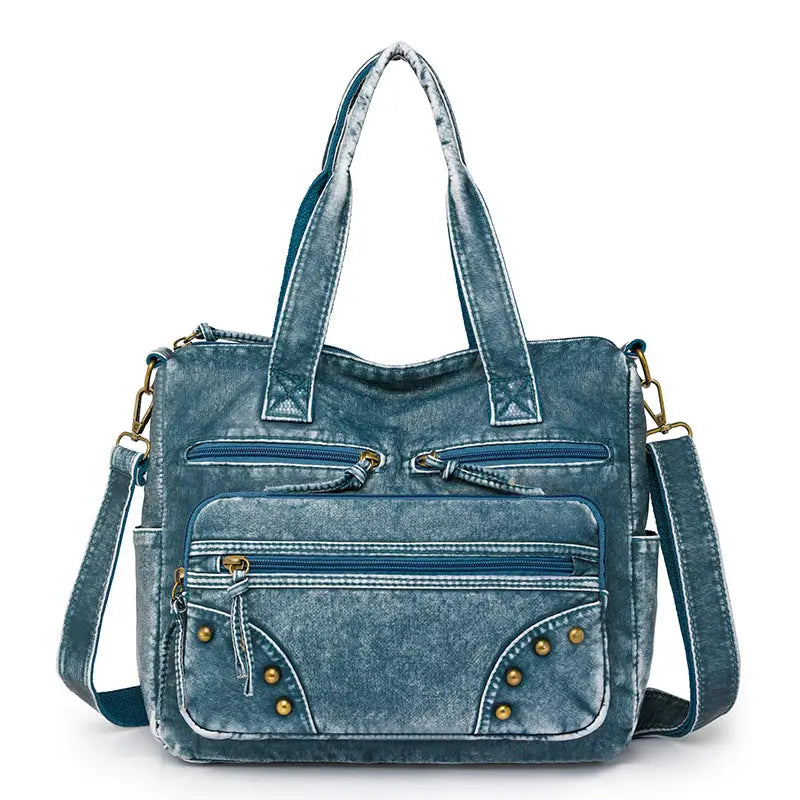 Cross-border new women's bags, European and American retro large-capacity tote bags, middle-aged mom bags, one-shoulder crossbody bags, foreign trade backpacks