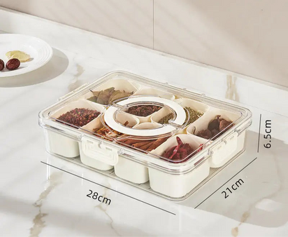 Food Stoarge Tray With Lid Capartments 