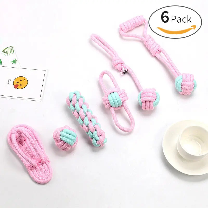 Cotton Rope Dog Bite Rope Toy Set - sleek-selections