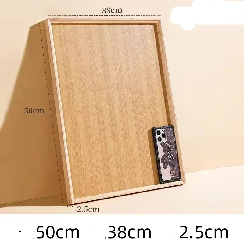 Bamboo Wood Tray With Handle