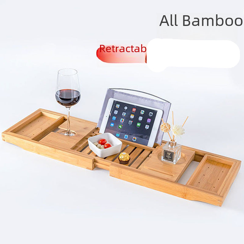 Pull-Out Bamboo Bathtub Shelf 