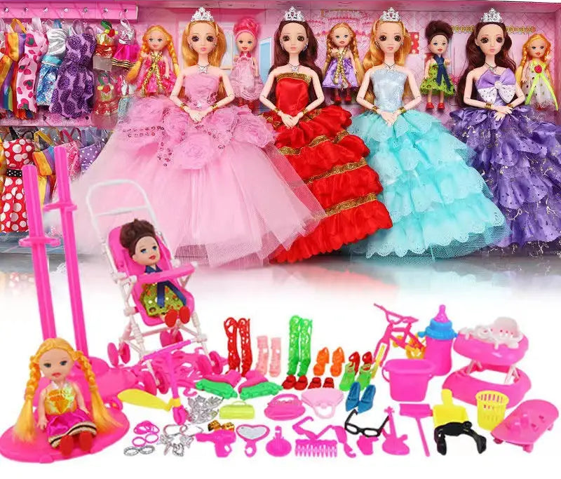 Large Doll Set with Cloths