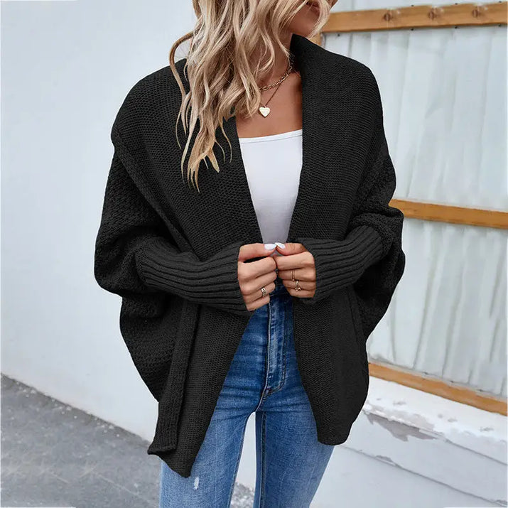 Solid Color Batsleeve Cardigan