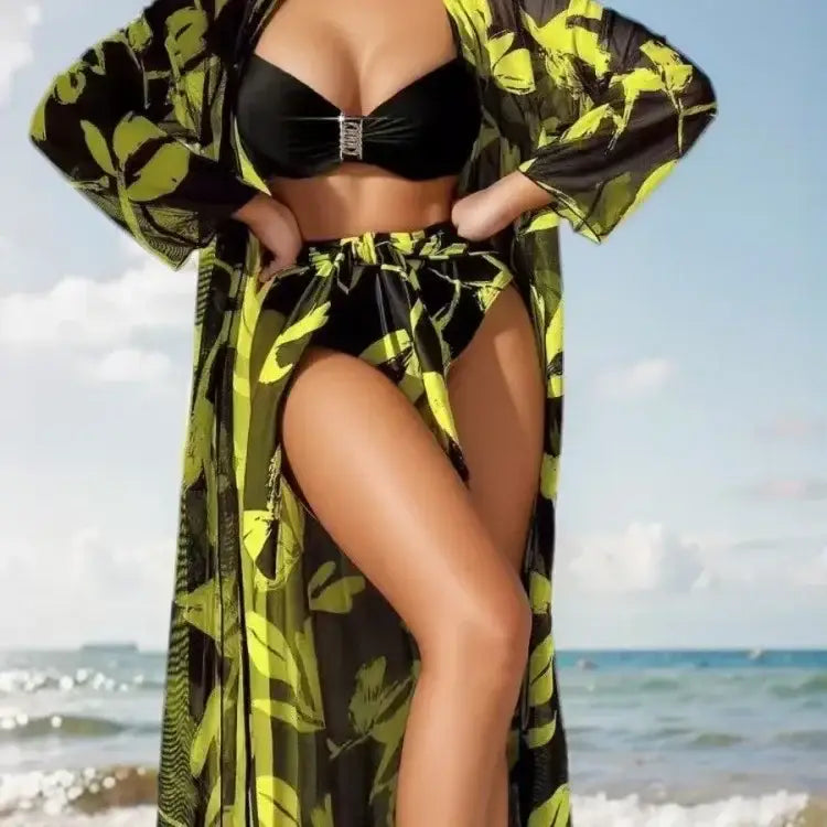 High Waisted 3 Piece Bikini