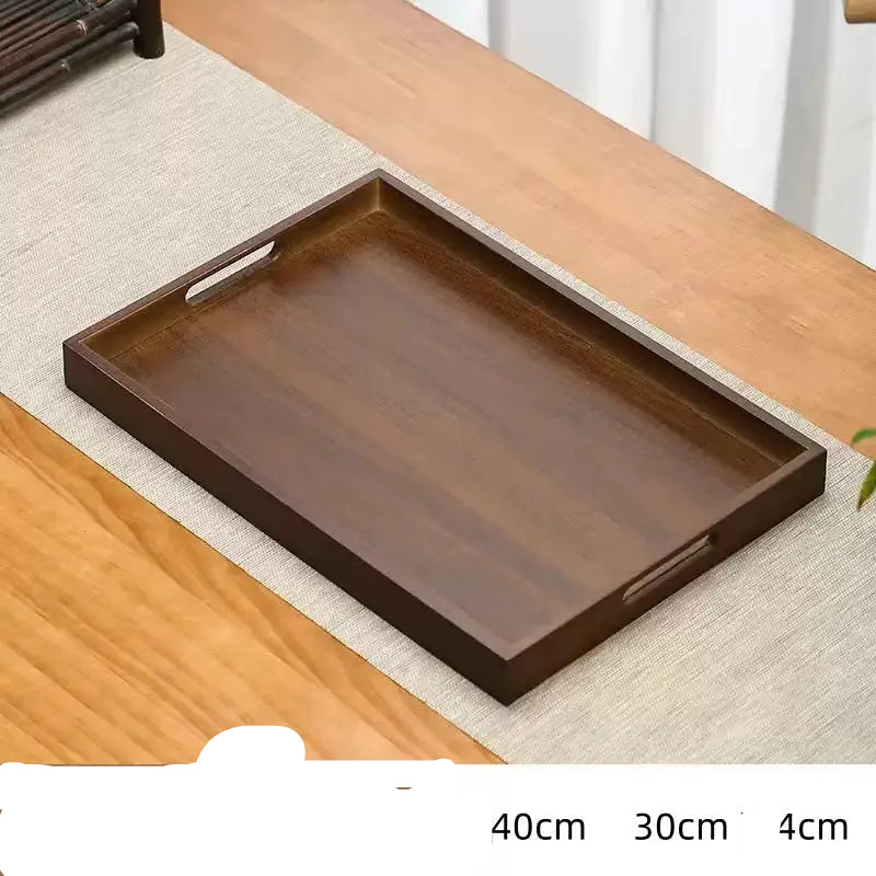 Bamboo Wood Tray With Handle
